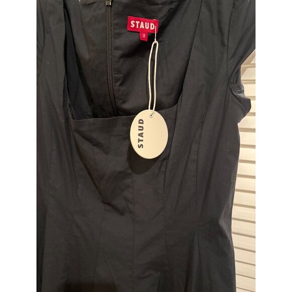 New Staud Wells Short Sleeve Dress Black Sz 14 - Picture 9 of 9